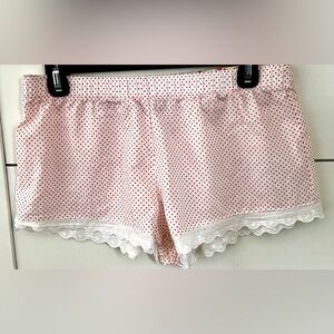 Victoria's Secret Pink Polka Dot Lace-Trim Sleep Shorts